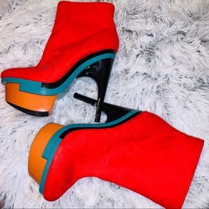 EUC Color-block Platform Booties